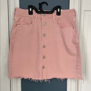 Old Navy Light Pink Button‑Up Mini Skirt | Size 4 | Pockets | Like New